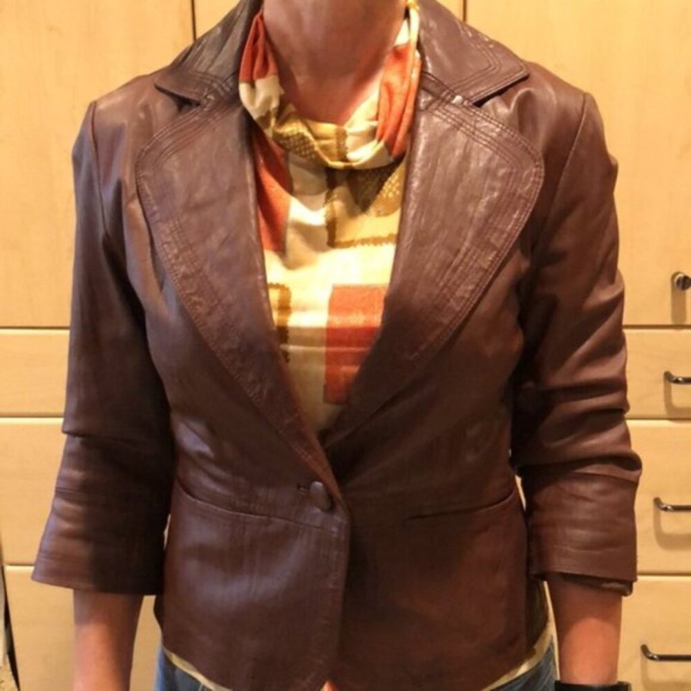 Sleeveless Geometric Print Cowl Neck Top - Orange/Gold - Picture 11 of 13